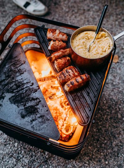 Štýlové ohnisko a gril CUBE na drevo