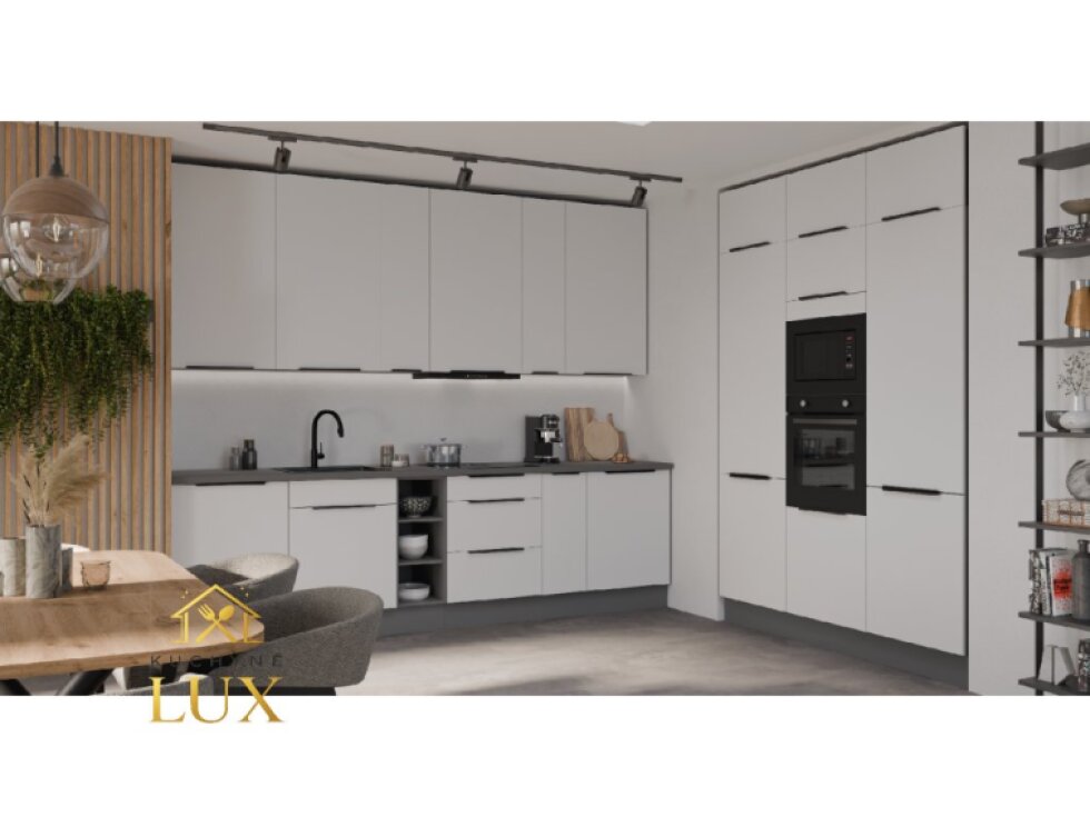 Kuchyňská linka Aria ANT 300x180 cm - Antracit a Bílá