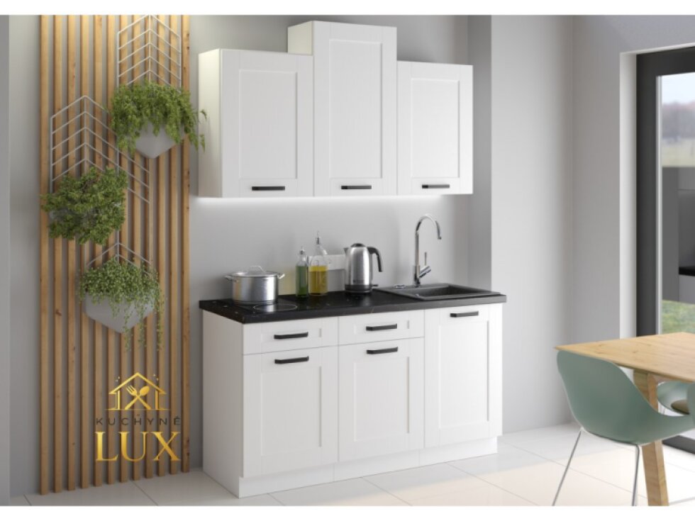 Kuchyňská linka Luna 1 - Bílá, 150 cm, lamino/MDF