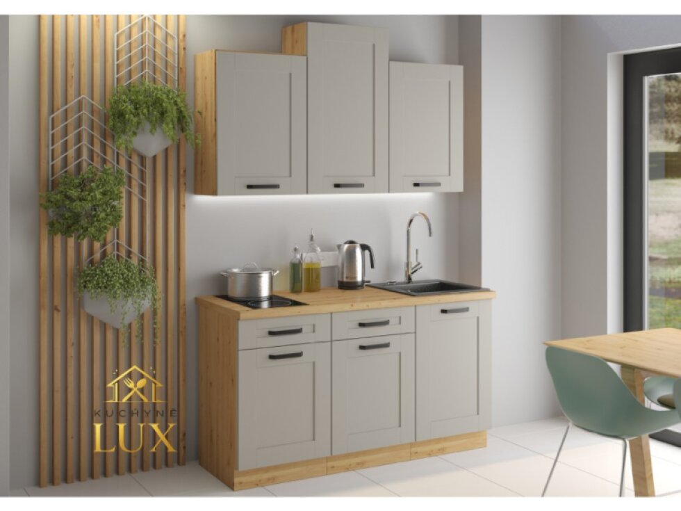Kuchyňská linka Luna 1 - Moderní design v dubu a šedé