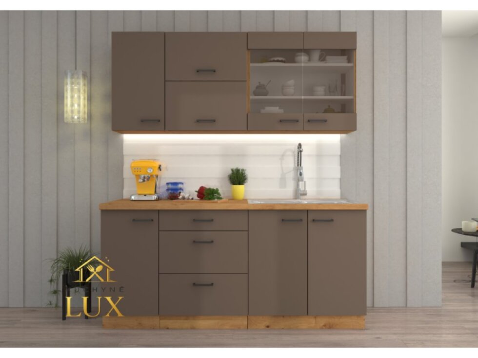 Kuchyňská linka Bolonia 1 - 180 cm, Dub Artisan & Truffle Grey
