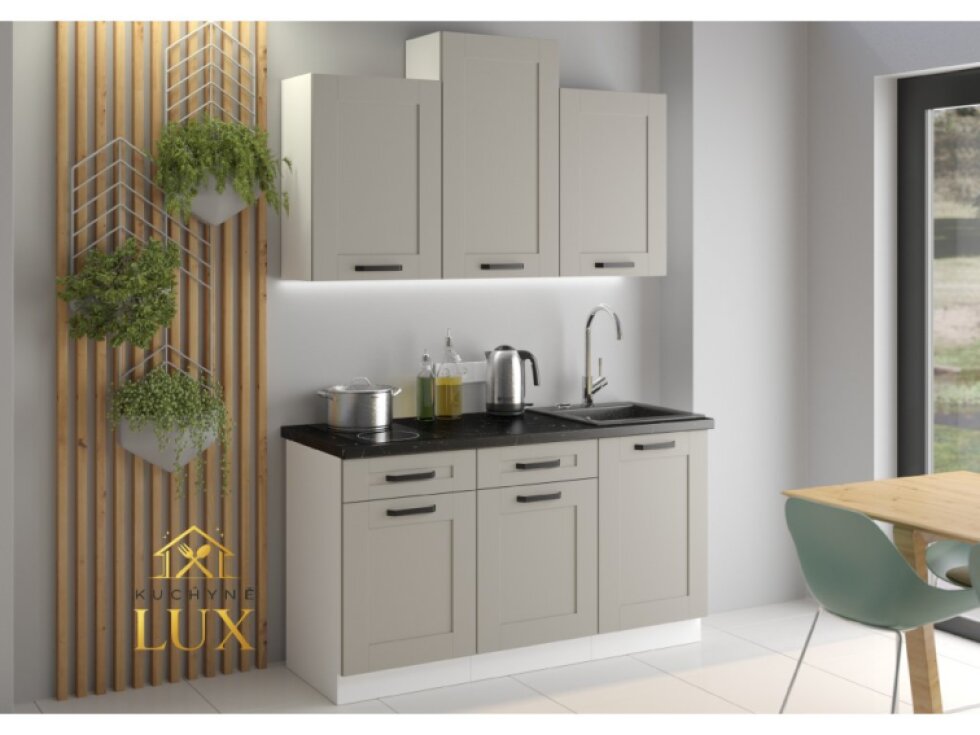 Kuchyňská linka Luna 1 - Moderní Bílá a Šedá, 150 cm