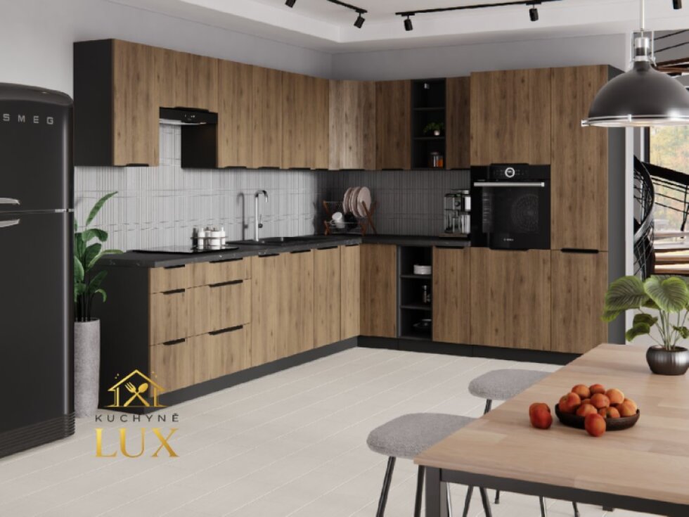 Rohová kuchyňská linka Monza 2 - 310x250 cm, moderní design