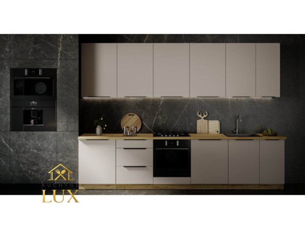 Kuchyňská linka Solea 4 - 330 cm, moderní design, dub artisan/kašmír