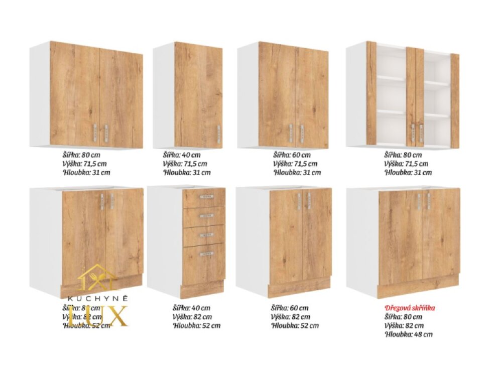 Kuchyňská linka Sára Lefkas 2 - 260 cm, moderní styl