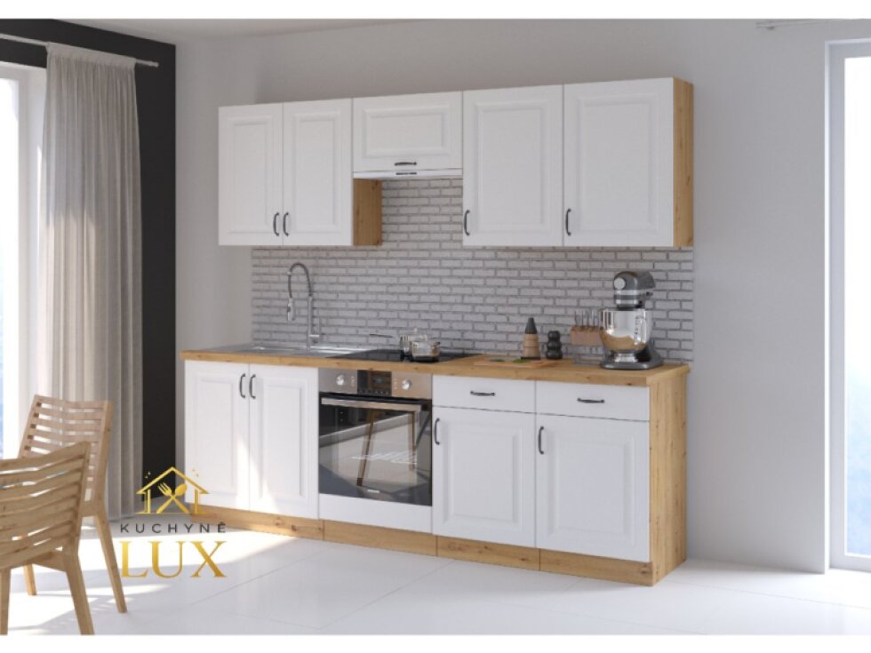 Kuchyňská linka Stilo 2 - 240 cm, Bílá matná, Variabilní