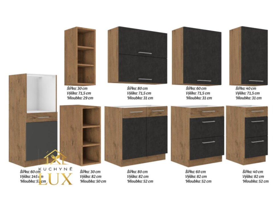 Kuchyňská linka Vigo 5 - 270 cm, moderní design a funkčnost