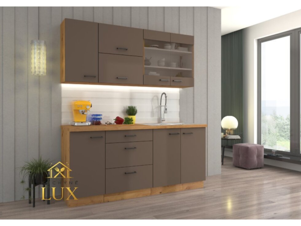 Kuchyňská linka Bolonia 1 - 180 cm, Dub Artisan & Truffle Grey