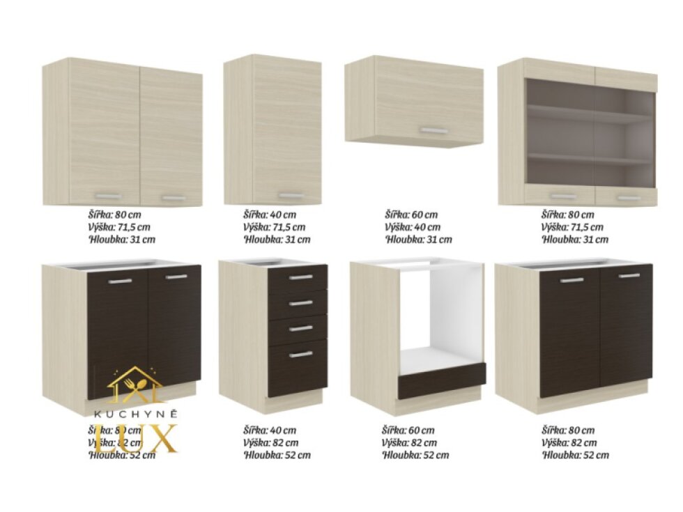 Kuchyňská linka Chamonix 1 - 260 cm, moderní a variabilní