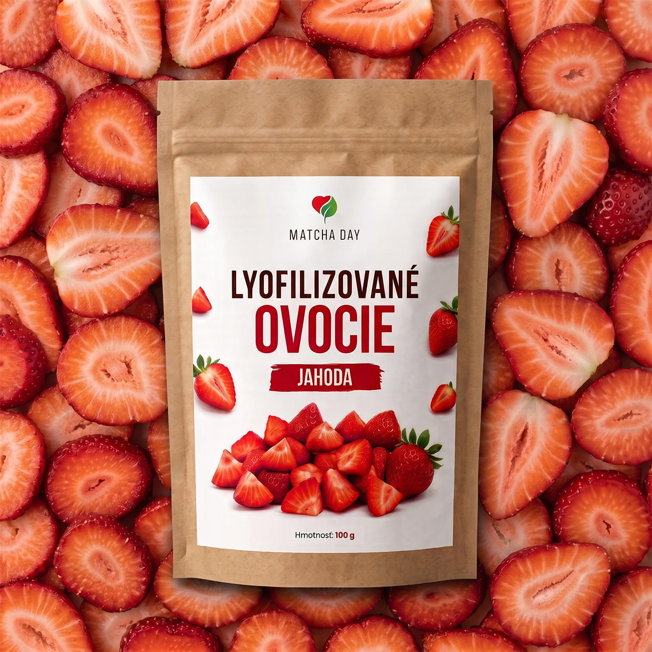 Lyofilizované jahody 100 g (plátky)