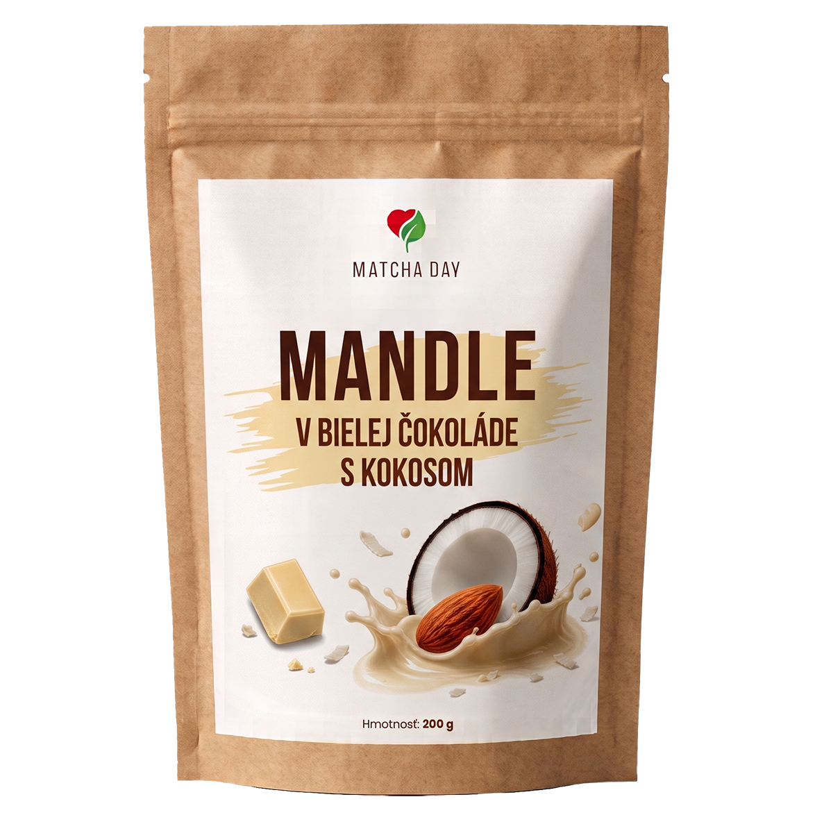 Mandle v bielej čokoláde s kokosom 200g