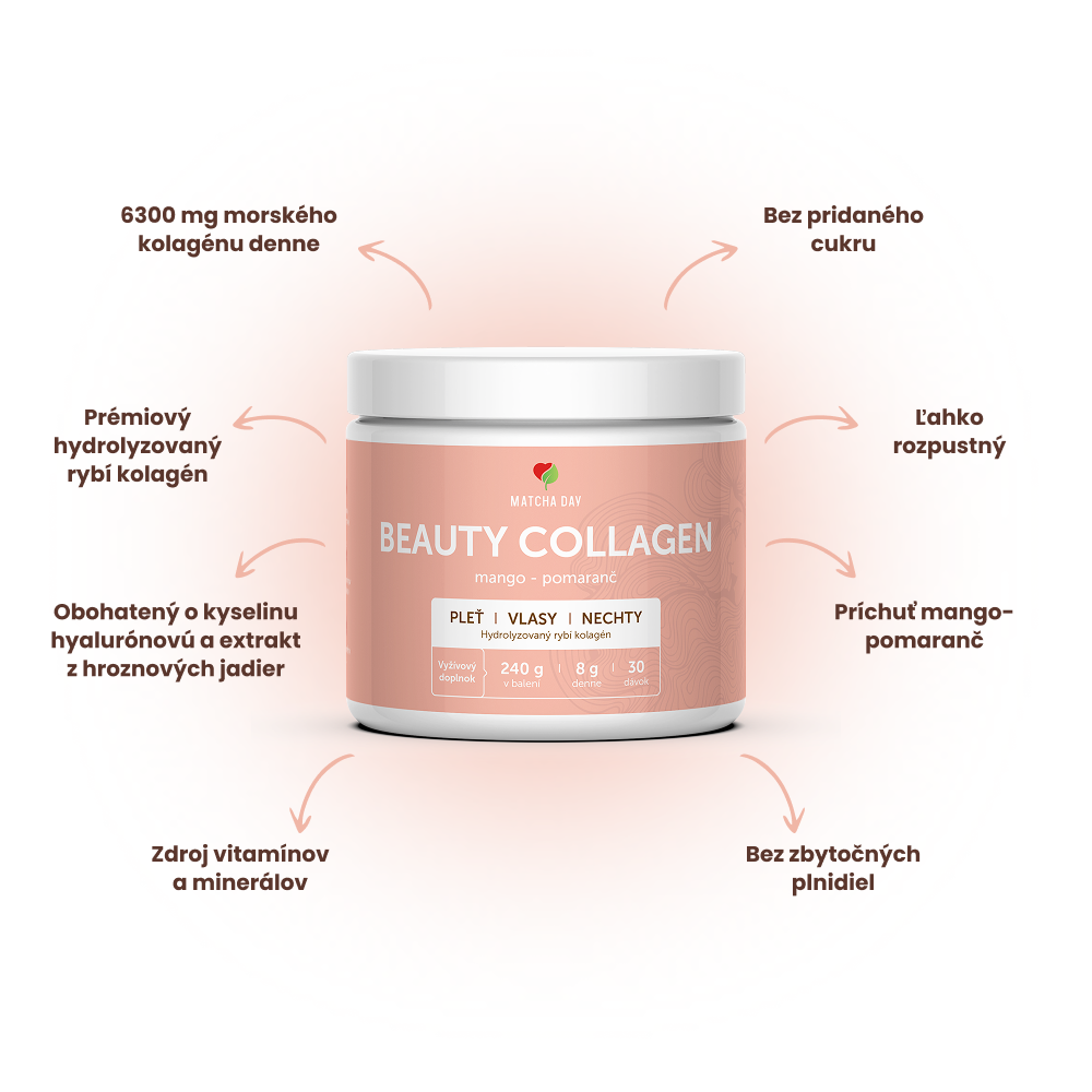 Beauty kolagen pre vlasy, nechty a pleť (240g mango-pomaranč)