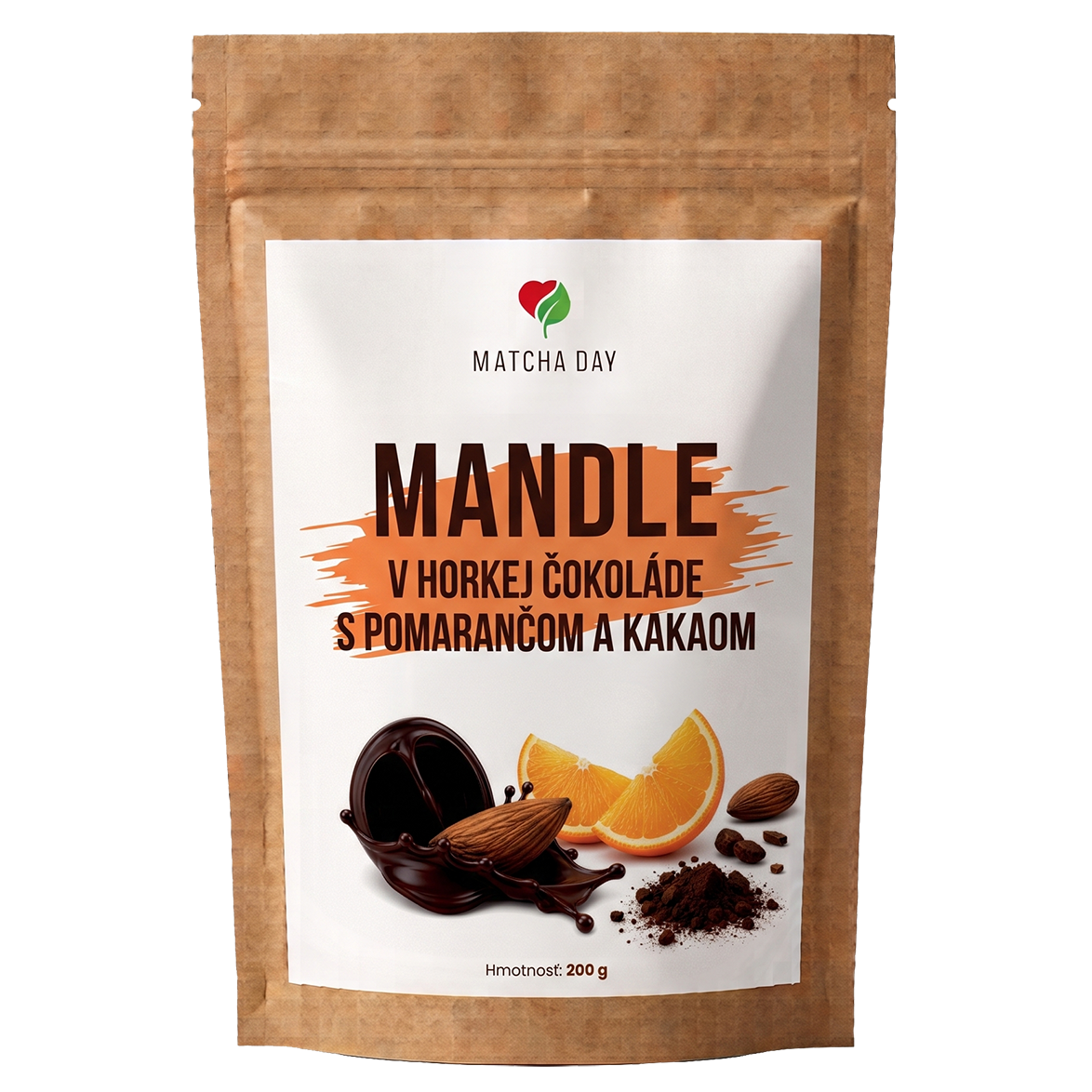 Mandle v horkej čokoláde s pomarančom a kakaom 200g