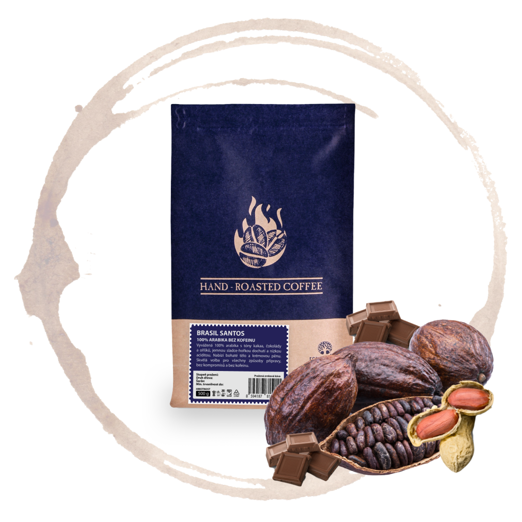 BRASIL SANTOS, 100% ARABIKA - BEZ KOFEÍNU 500 g