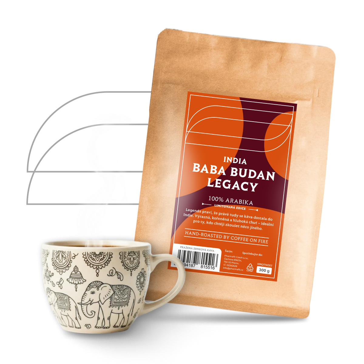 India BABA BUDAN LEGACY, 100% ARABIKA - zrnková káva 300 g