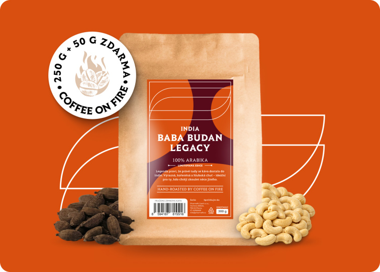 India BABA BUDAN LEGACY, 100% ARABIKA - zrnková káva 300 g