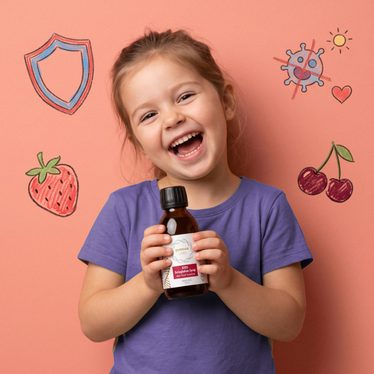 KIDS Betaglukan sirup - červené ovoce, 150 ml