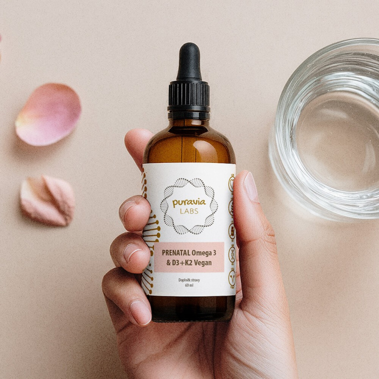 Prenatální Omega-3 s D3 + K2, 60 ml
