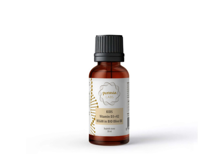 KIDS D3+K2 v bio olivovém oleji VEGAN, 30 ml