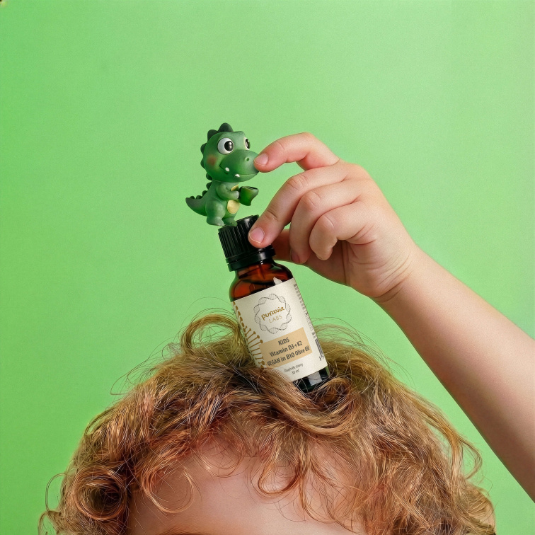 KIDS D3+K2 v bio olivovém oleji VEGAN, 30 ml