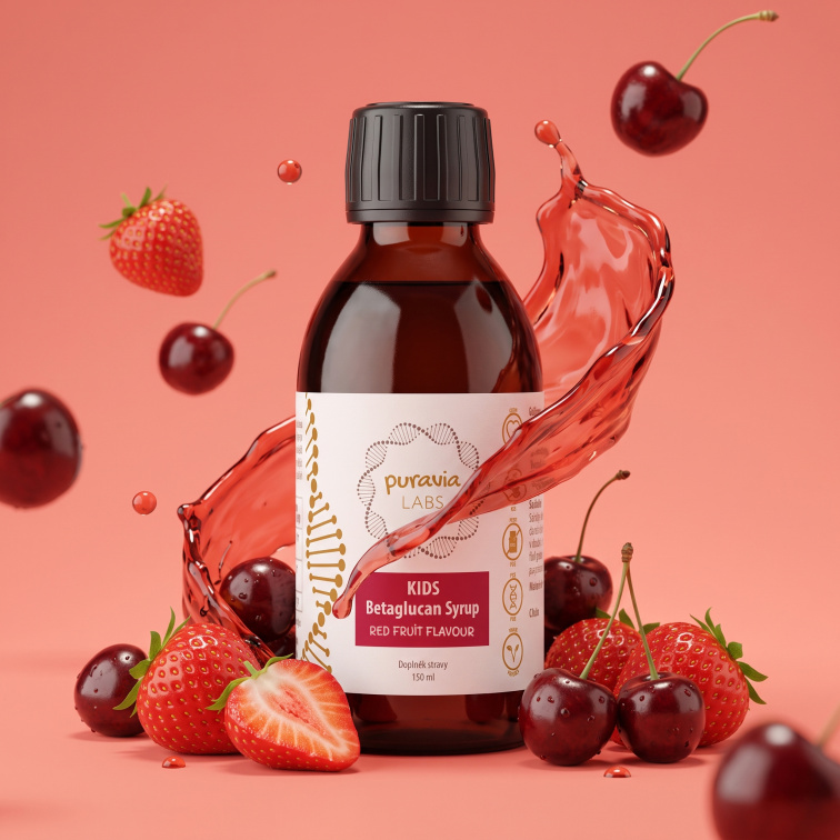 KIDS Betaglukan sirup - červené ovoce, 150 ml