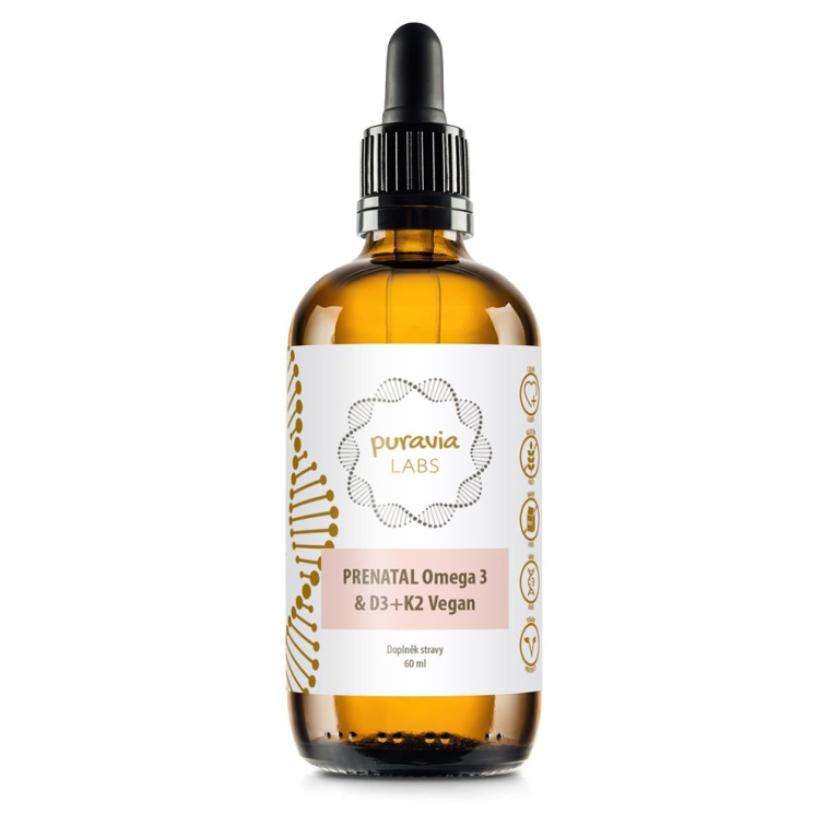 Prenatální Omega-3 s D3 + K2, 60 ml