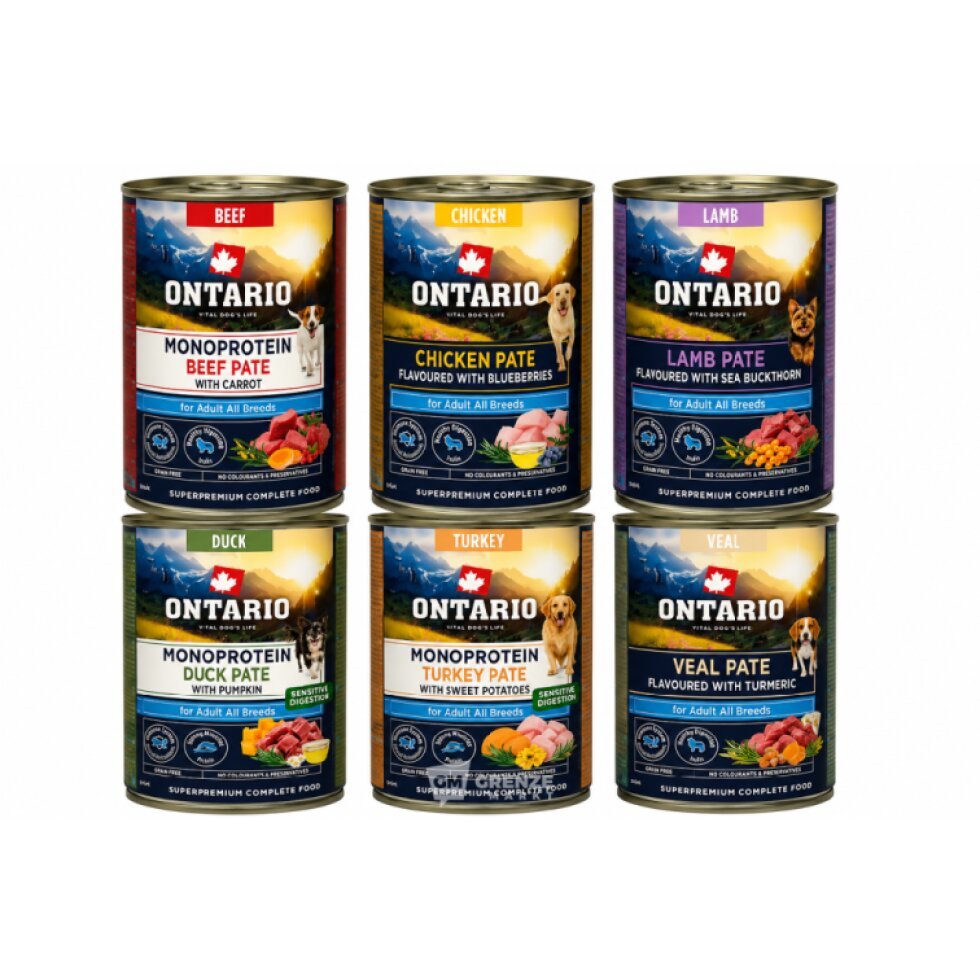 Ontario Degustationspaket für Hunde Pasteten 6×400g