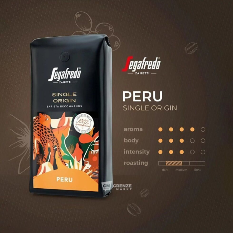 Segafredo Single Origin Peru zrnková káva 1 kg