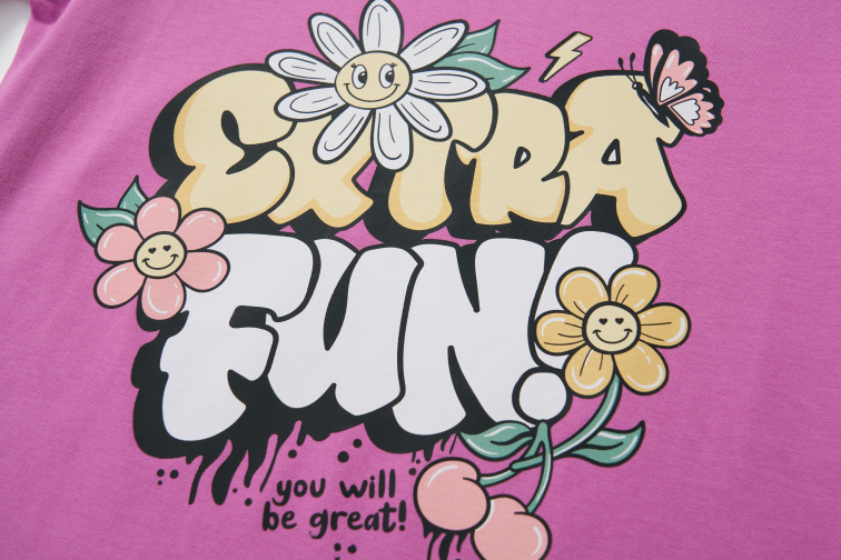 Dívčí bavlněné tričko, Extra Fun, fialková