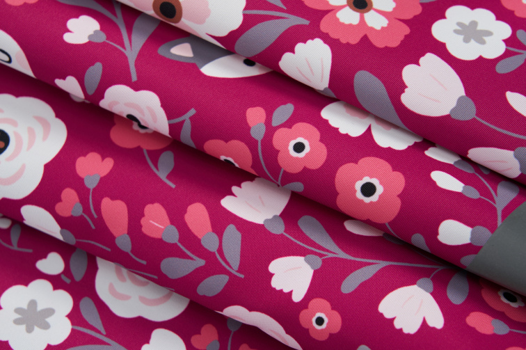 Dívčí zimní bunda, lesní zvířatka B2567, fialovorůžová