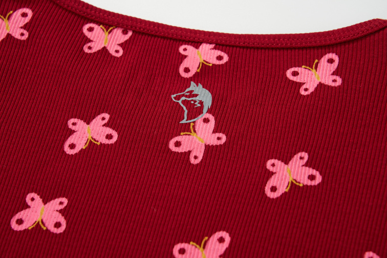 Dívčí bavlněné tričko, motýlci, bordo
