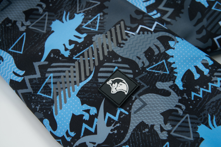 Chlapecká podzimní bunda s fleecem, dinosauři B2561, černá