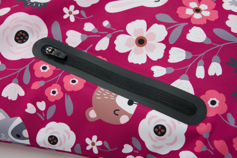 Dívčí zimní bunda, lesní zvířatka B2567, fialovorůžová