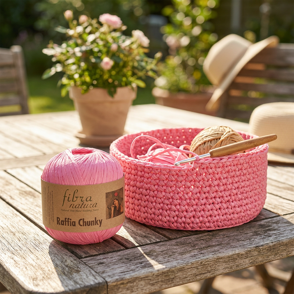 Raffia Chunky 114-05 růžová