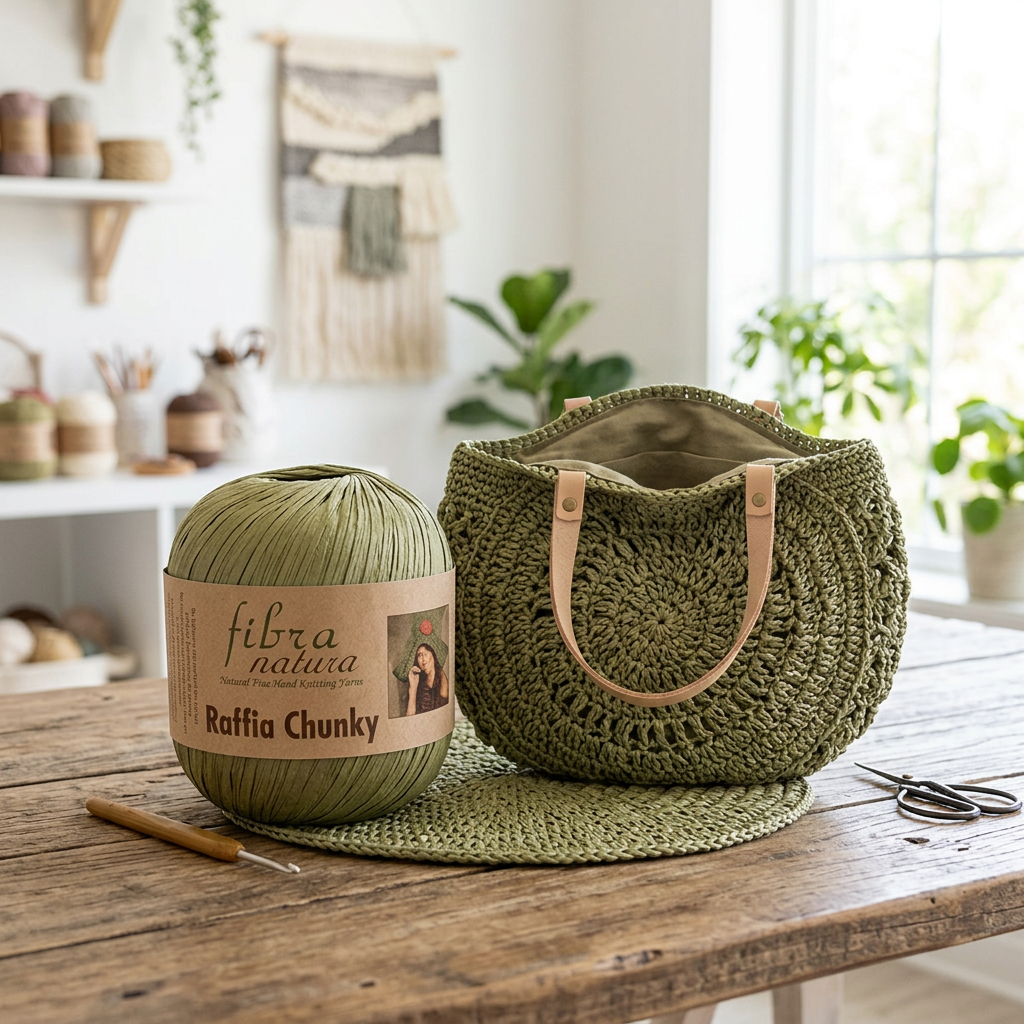 Raffia Chunky 114-15 světle olivová