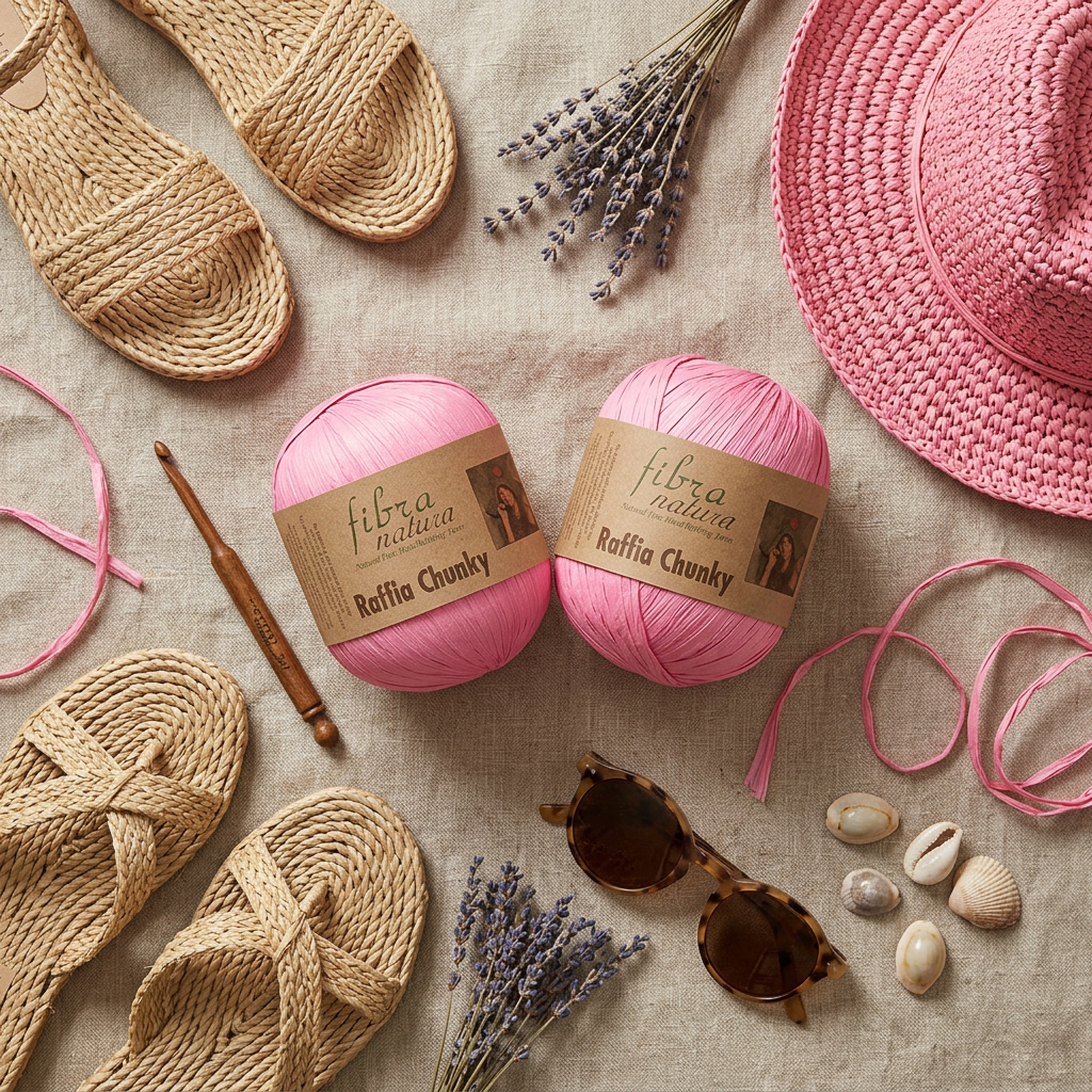Raffia Chunky 114-05 růžová