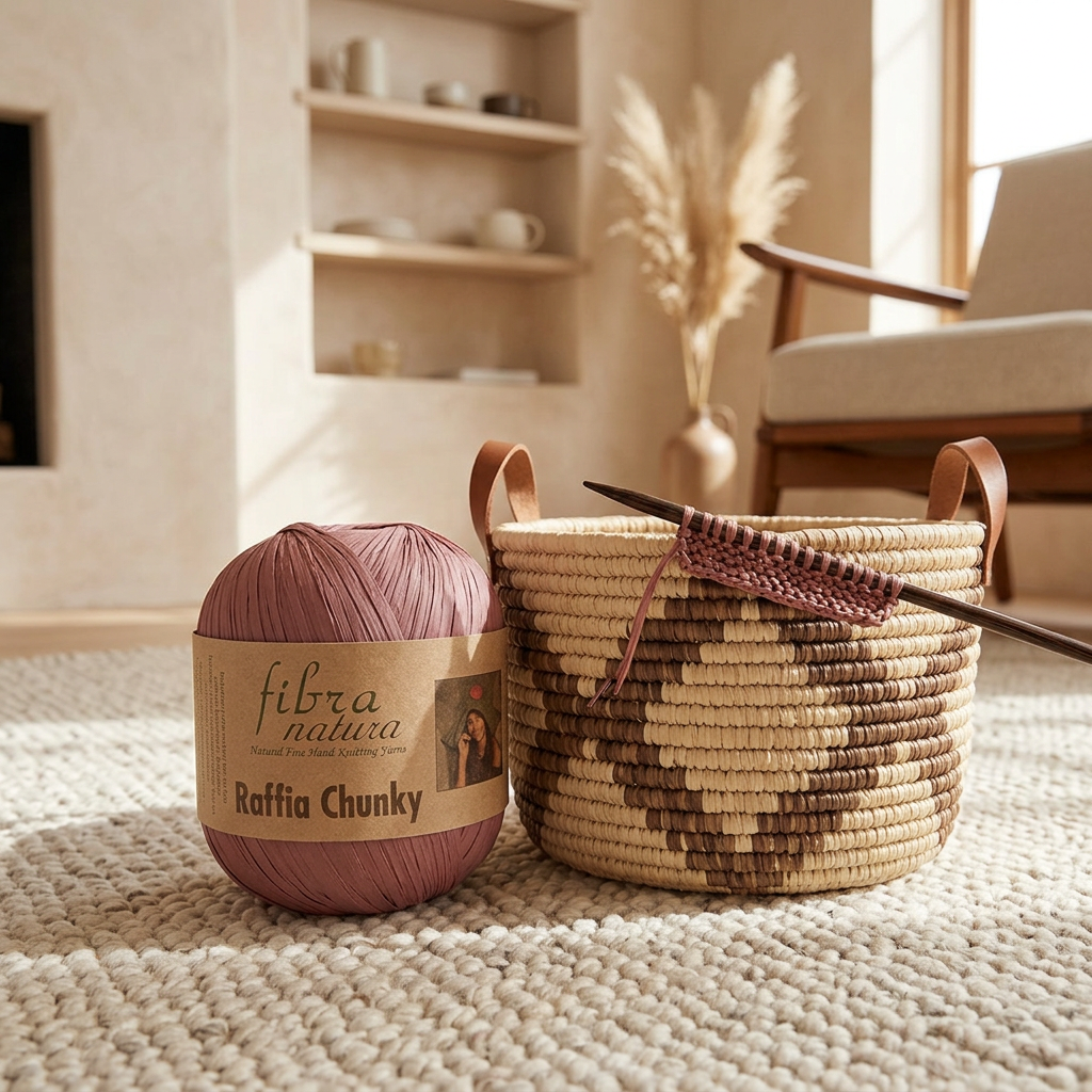 Raffia Chunky 114-07 tmavá starorůžová