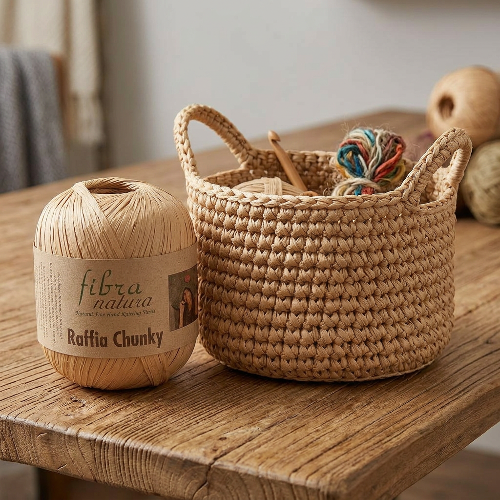 Raffia Chunky 114-18 hnědá