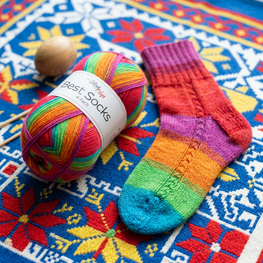 příze Best Socks 7723 magenta, červená, zelená