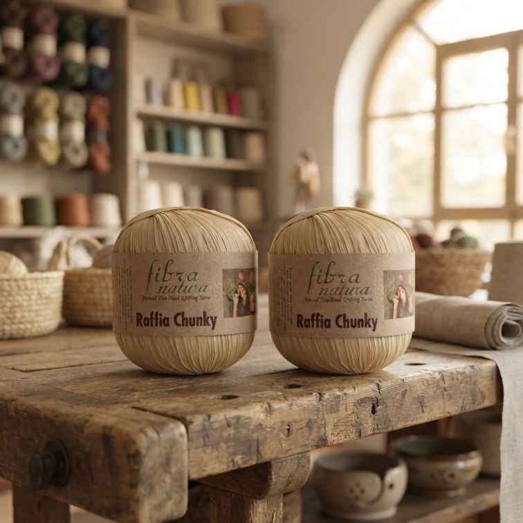 Raffia Chunky 114-17 tmavě béžová