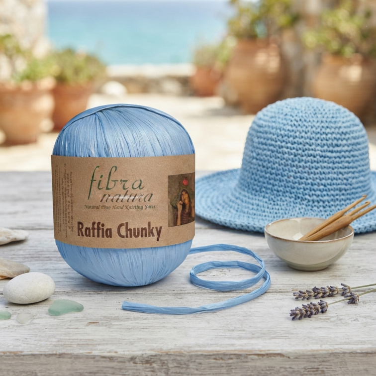 Raffia Chunky 114-11 modrá