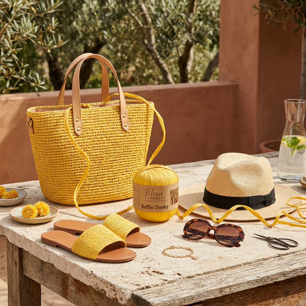 Raffia Chunky 114-03 žlutá