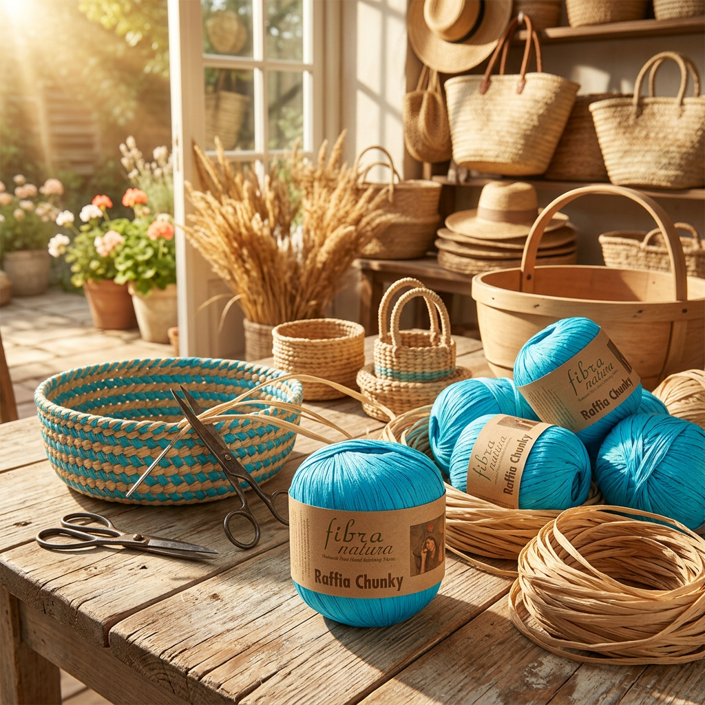 Raffia Chunky 114-36 azurová