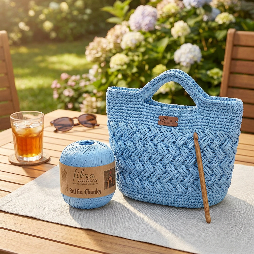 Raffia Chunky 114-11 modrá