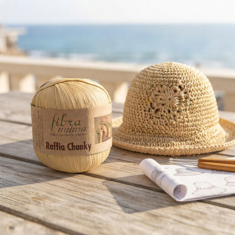Raffia Chunky 114-17 tmavě béžová