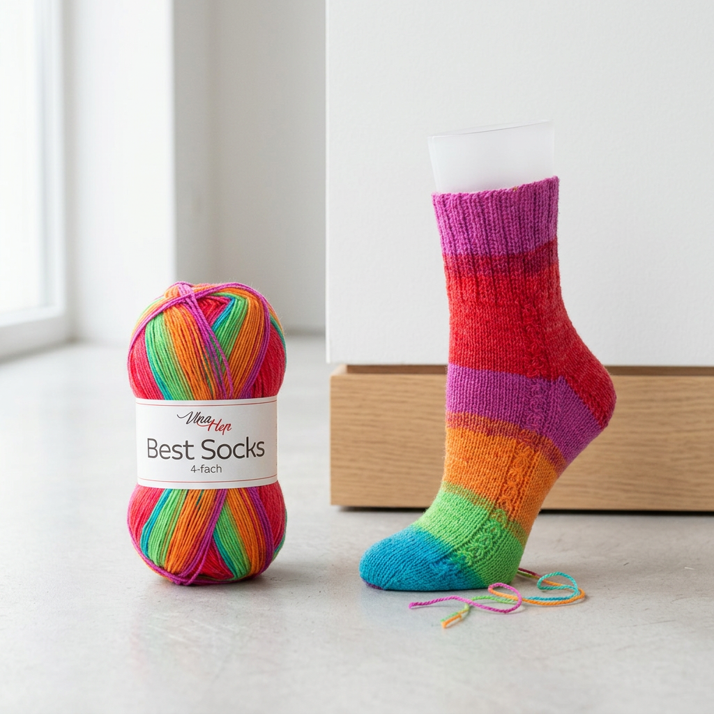 příze Best Socks 7723 magenta, červená, zelená