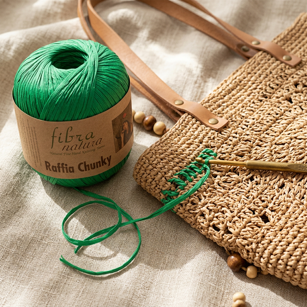 Raffia Chunky 114-40 výrazná zelená