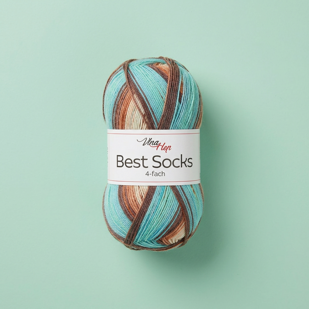 příze Best Socks 7409 hnědá, mint, béžová