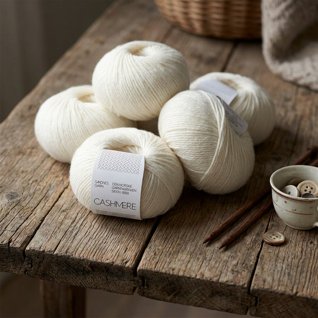 příze Cashmere 1002 přírodní bílá