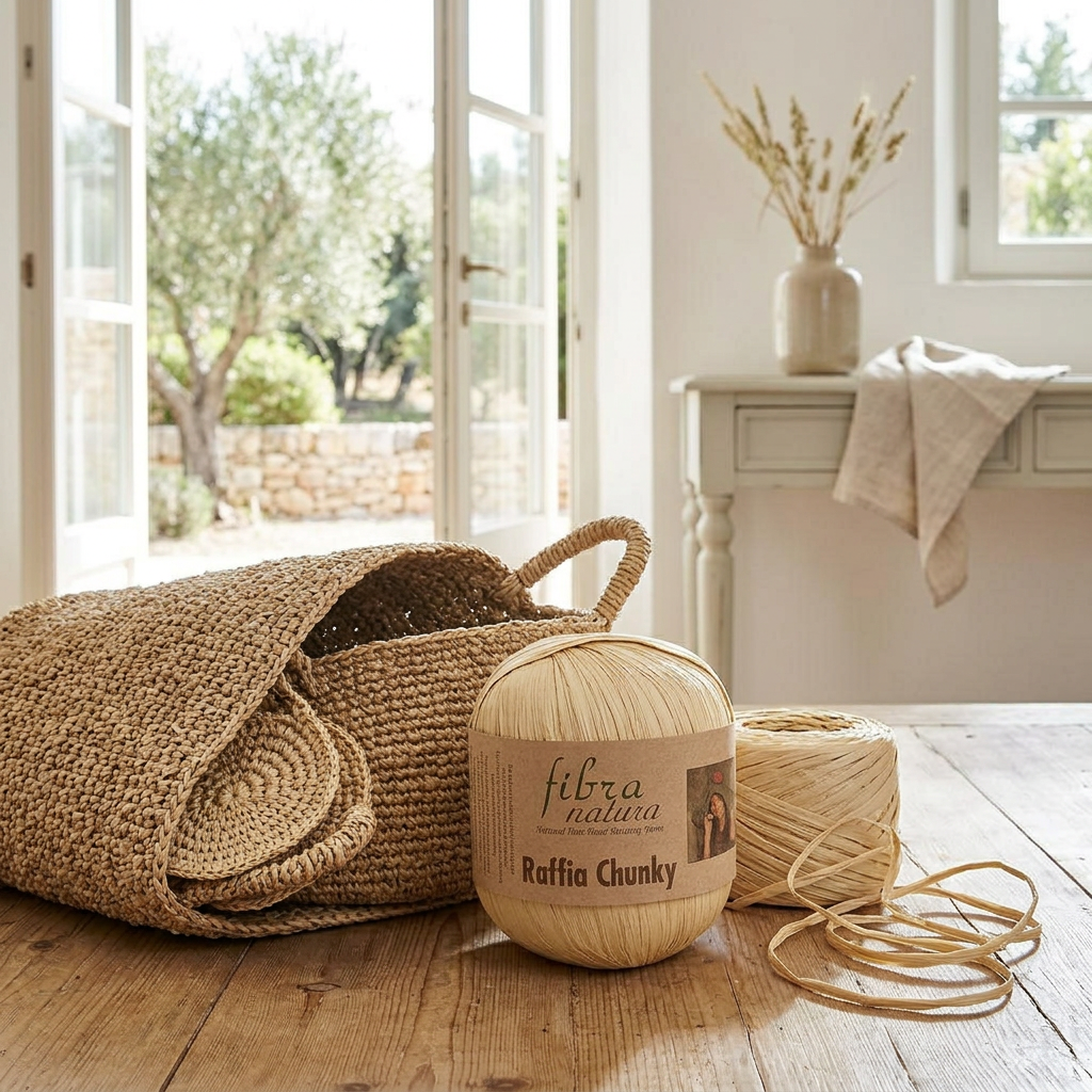 Raffia Chunky 114-17 tmavě béžová